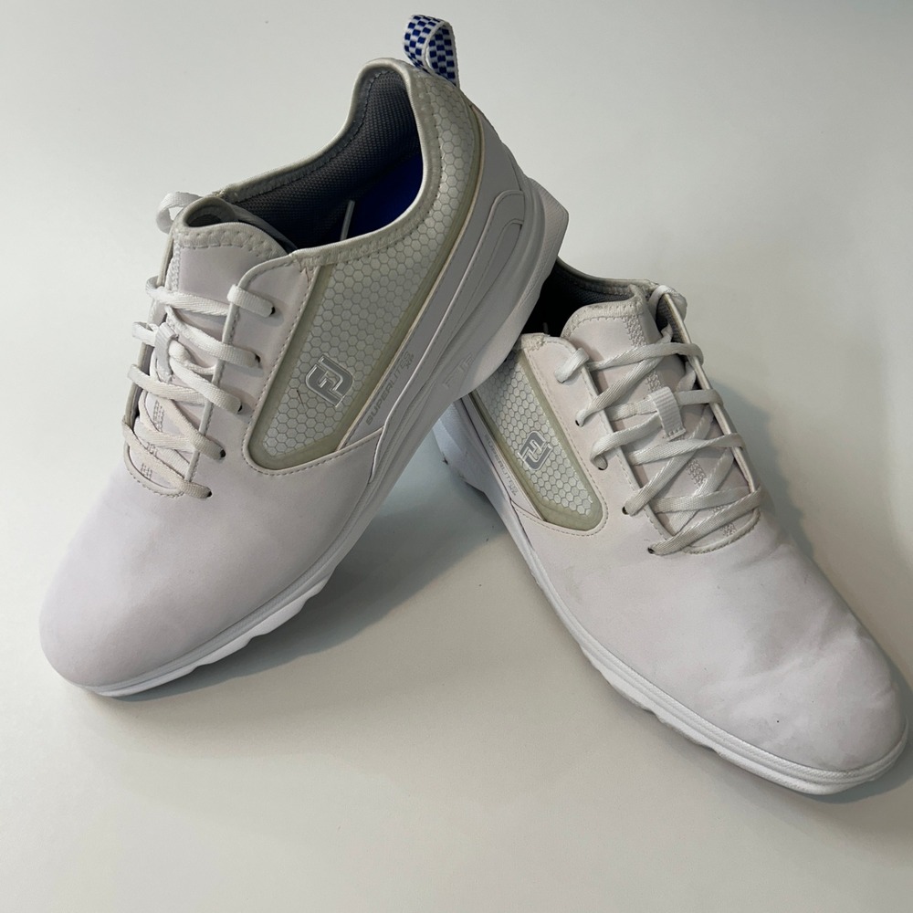 FootJoy SuperLites XP Mens Golf Shoes White Blue 58087 Spikeless Size 11 M